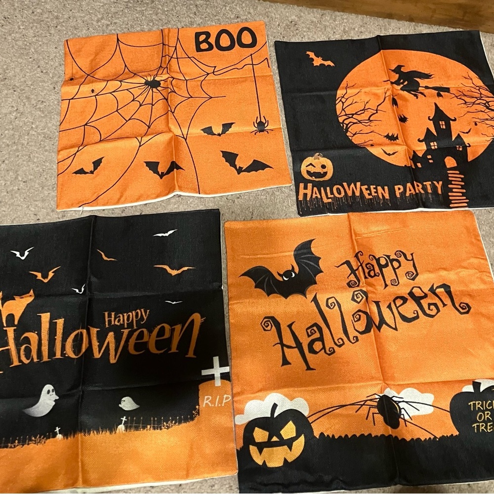 Halloween Cushion Covers 18” x 18”. New.